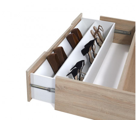 Folding Flex Wooden Ottoman Storage Bed 25 with Shoe Rack