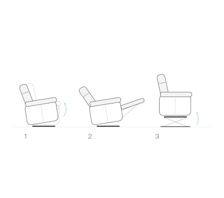 Nessen Marino Recliner Armchair - Kappa lift diagram