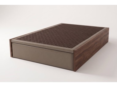 Nessen Denise Wooden Ottoman Storage Bed - Bellota y Polipiel Visón