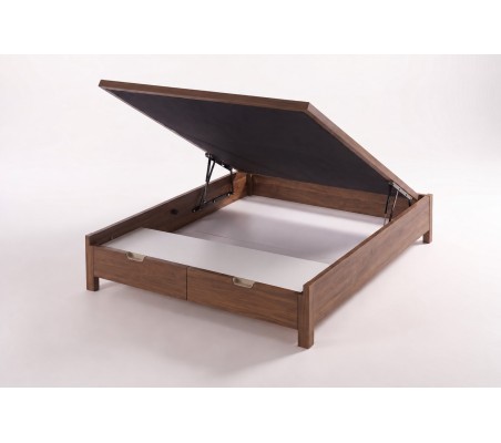 Nessen Zarel Bettkasten aus Holz - Bellota, geöffnet