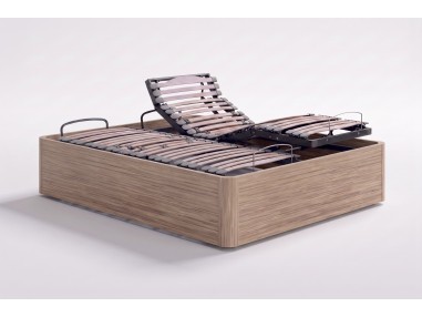 Nessen Infinity Electric Adjustable Ottoman Storage Bed - Natural/ Roble, slatted base