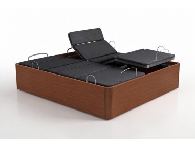 Nessen Infinity Electric Adjustable Ottoman Storage Bed - Nogal, upholstered 3D top