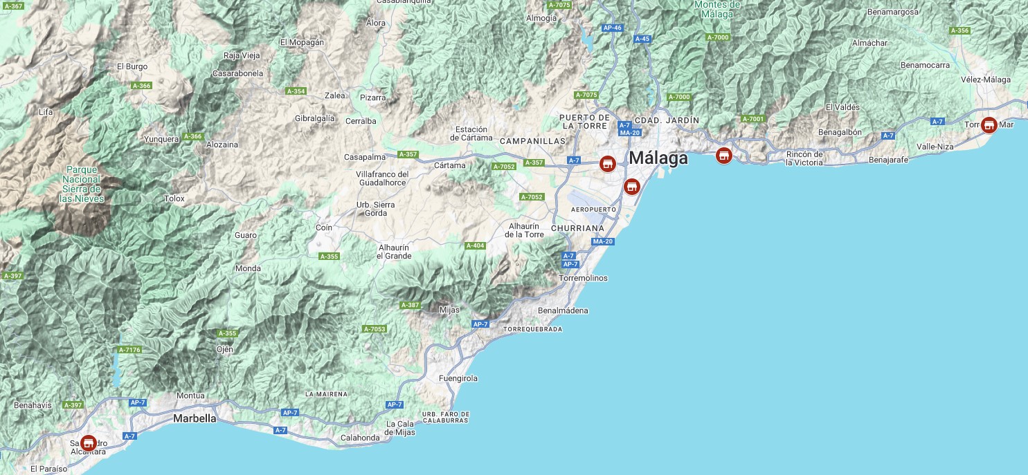 Ubicaciones de las Tiendas MiColchón con sofás en Málaga