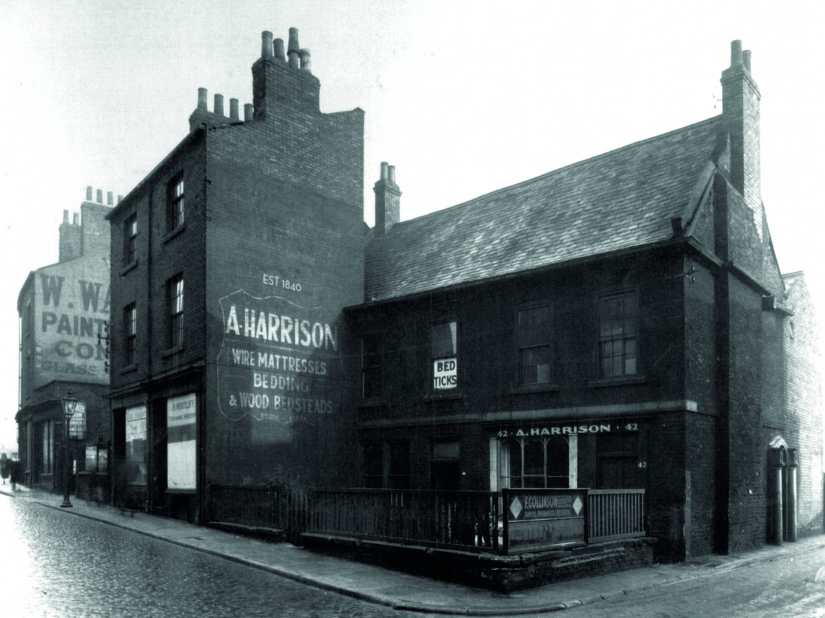 Archive photograph of the A. Harrison building, maker of mattresses and bedding