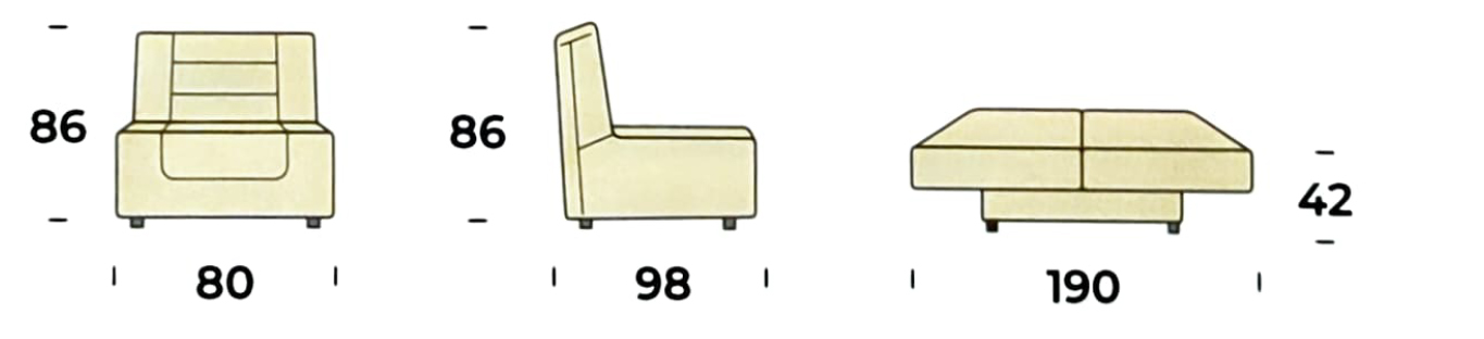 Medidas sillón pouf Nova